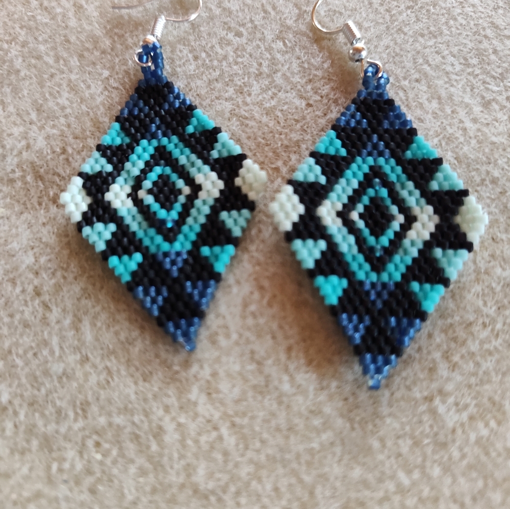Handmade beaded Western style earrings